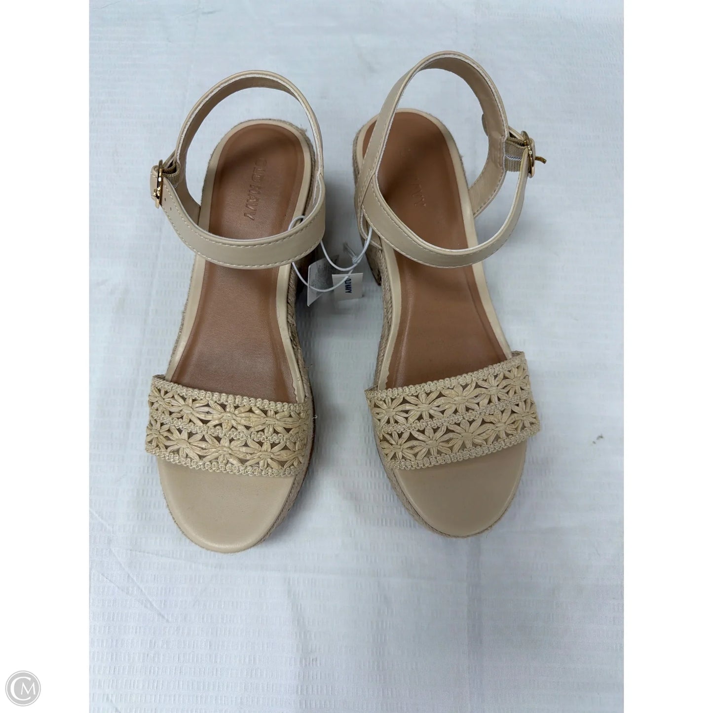 Sandals Heels Block By Old Navy In Beige, Size: 8.5