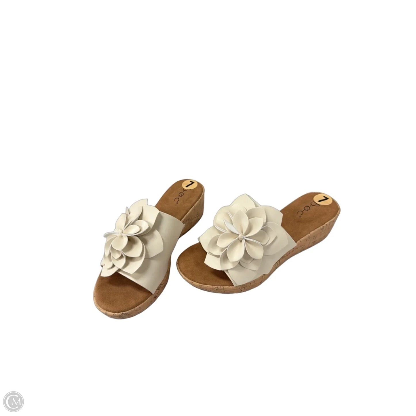 Sandals Heels Wedge By Boc In Ivory, Size: 7