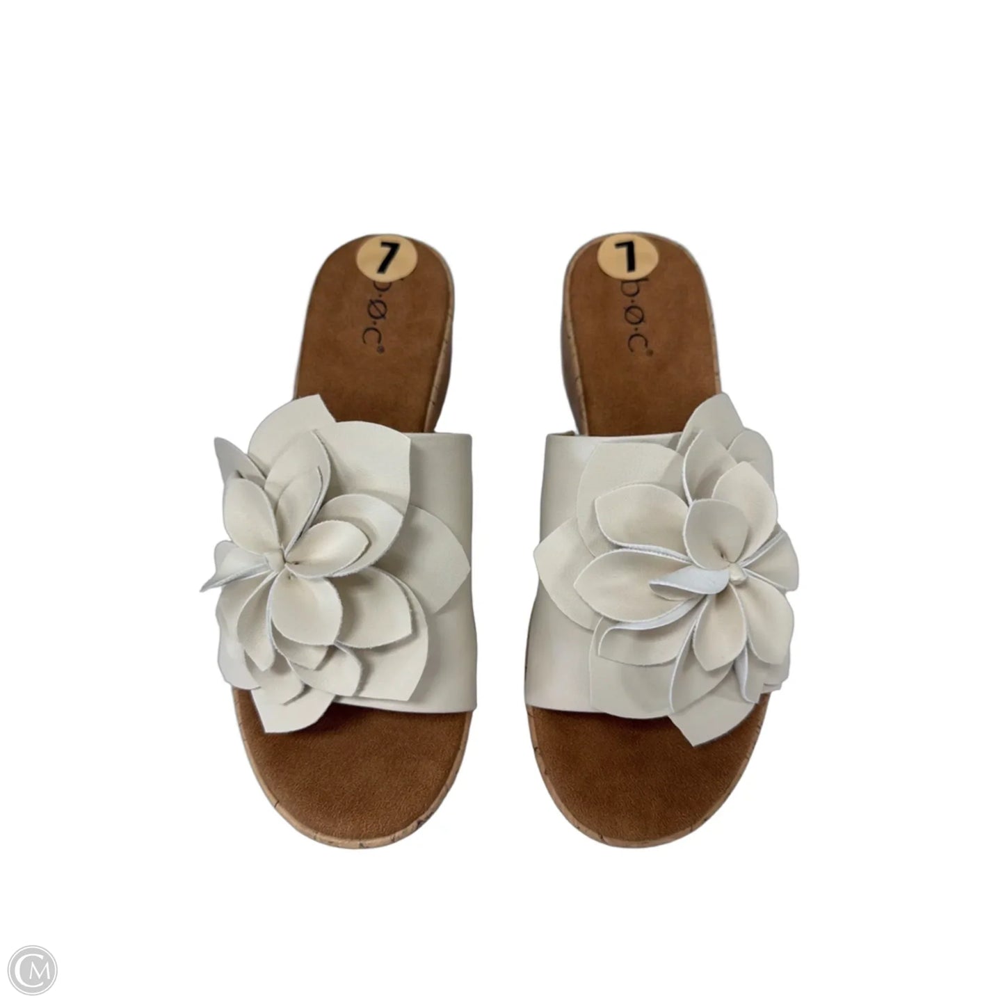 Sandals Heels Wedge By Boc In Ivory, Size: 7