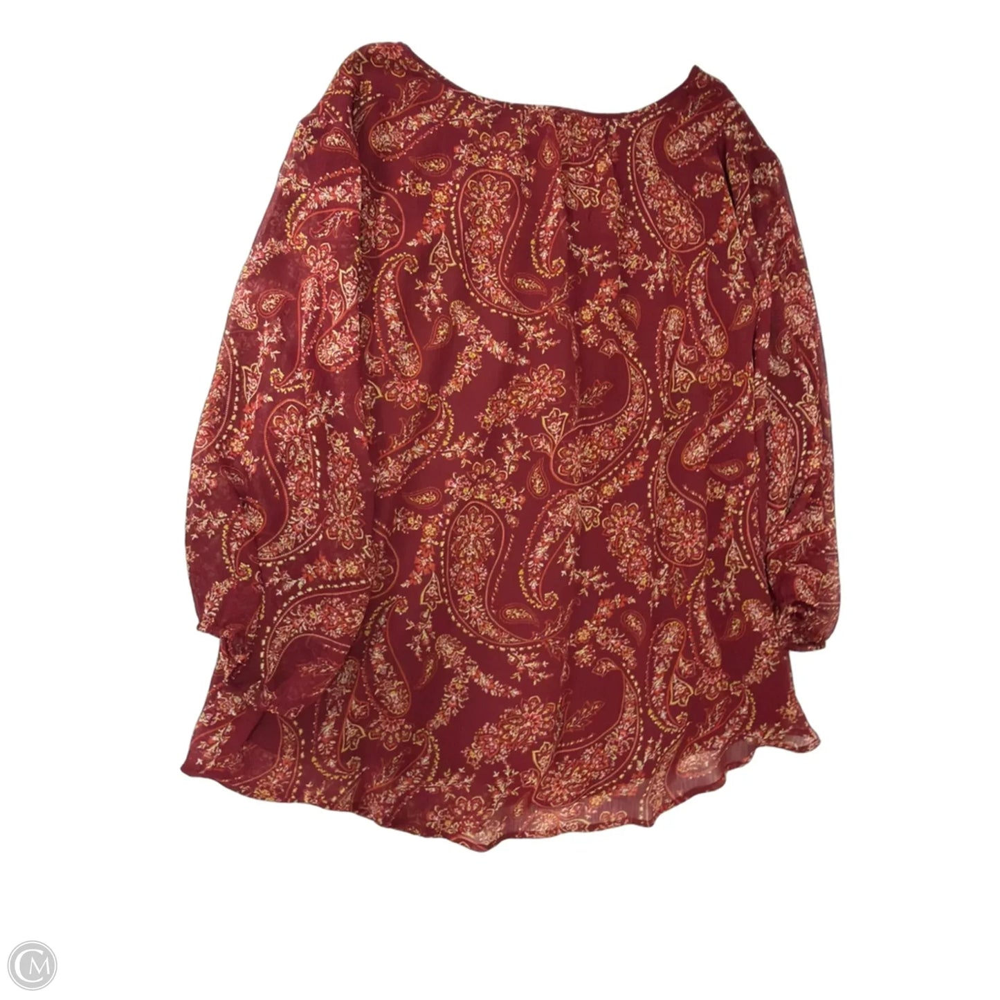 Top Long Sleeve By St Johns Bay In Maroon, Size: 2x