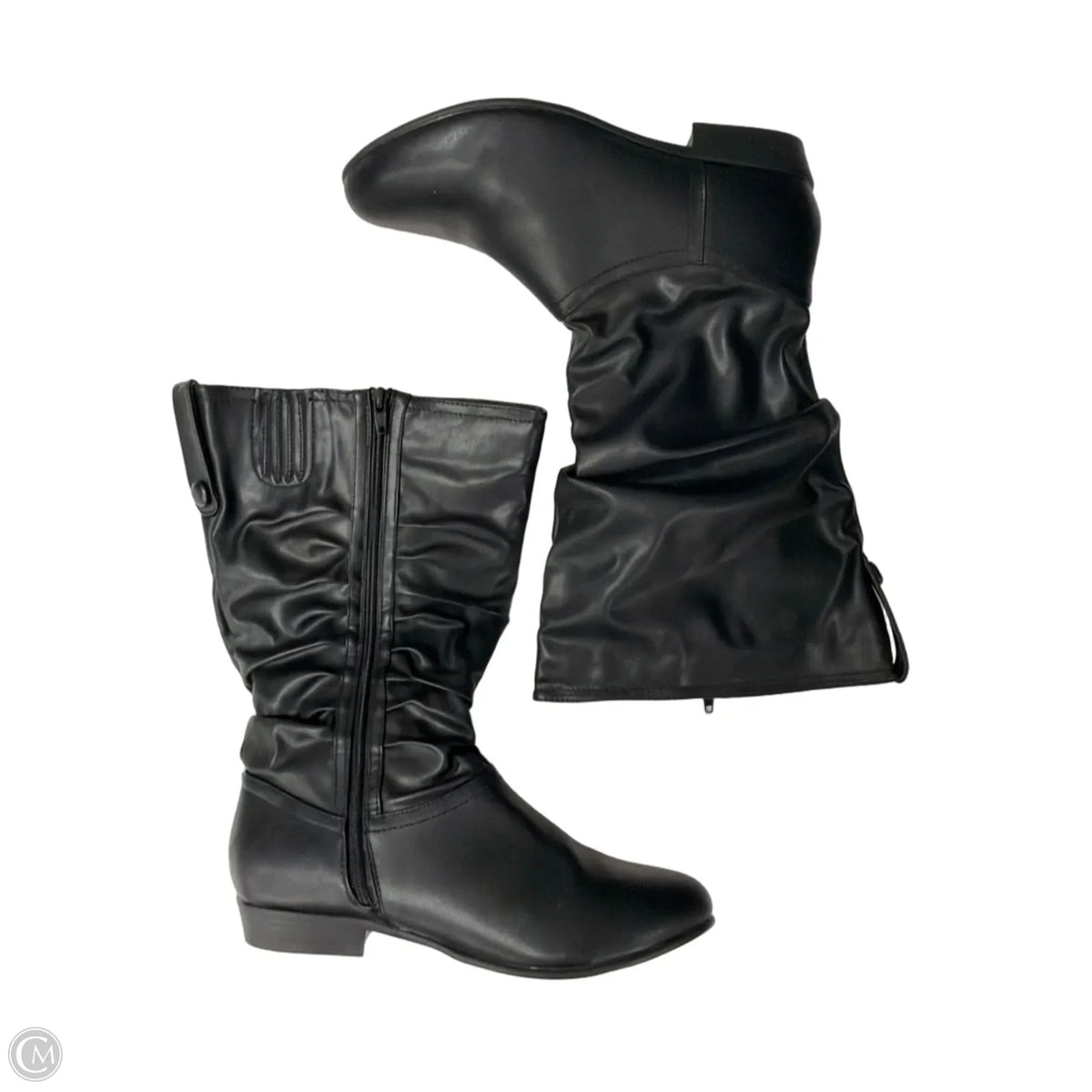 Boots Mid-calf Flats By Cmf In Black, Size: 9