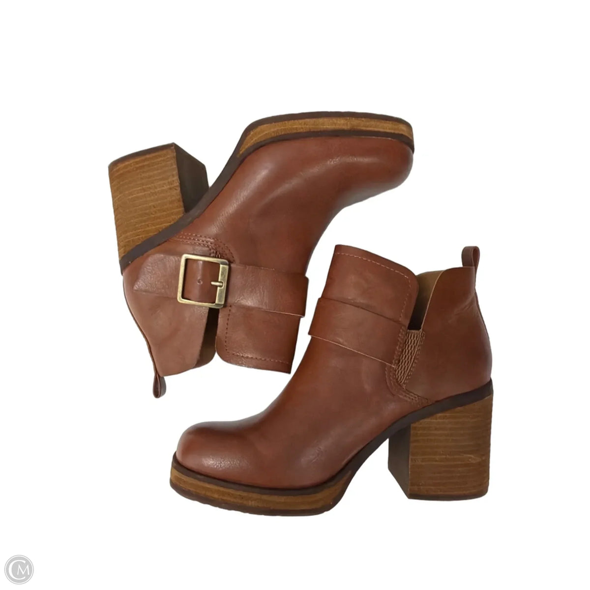Boots Ankle Heels By Korks In Brown, Size: 8