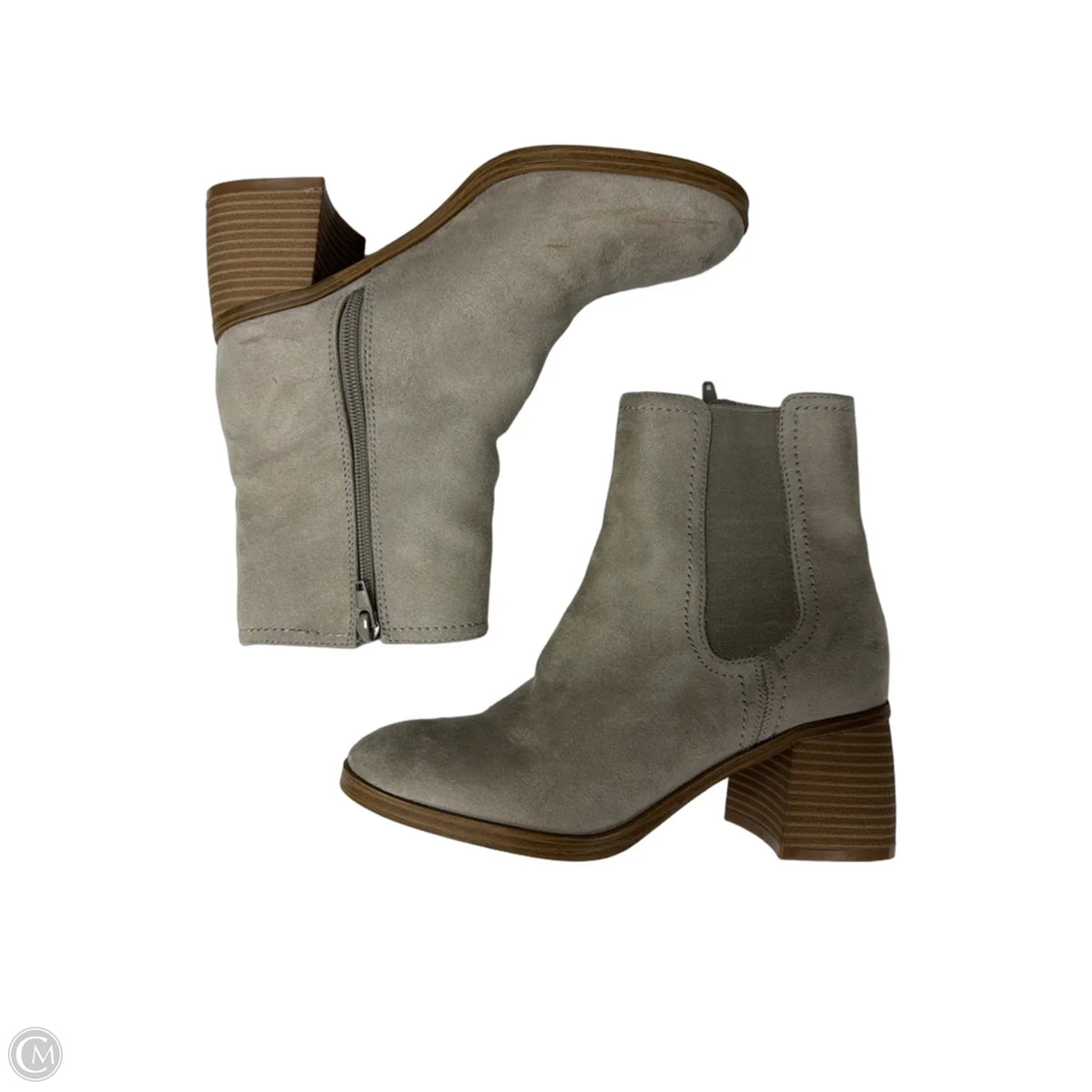 Boots Ankle Heels By Nine West In Grey, Size: 7