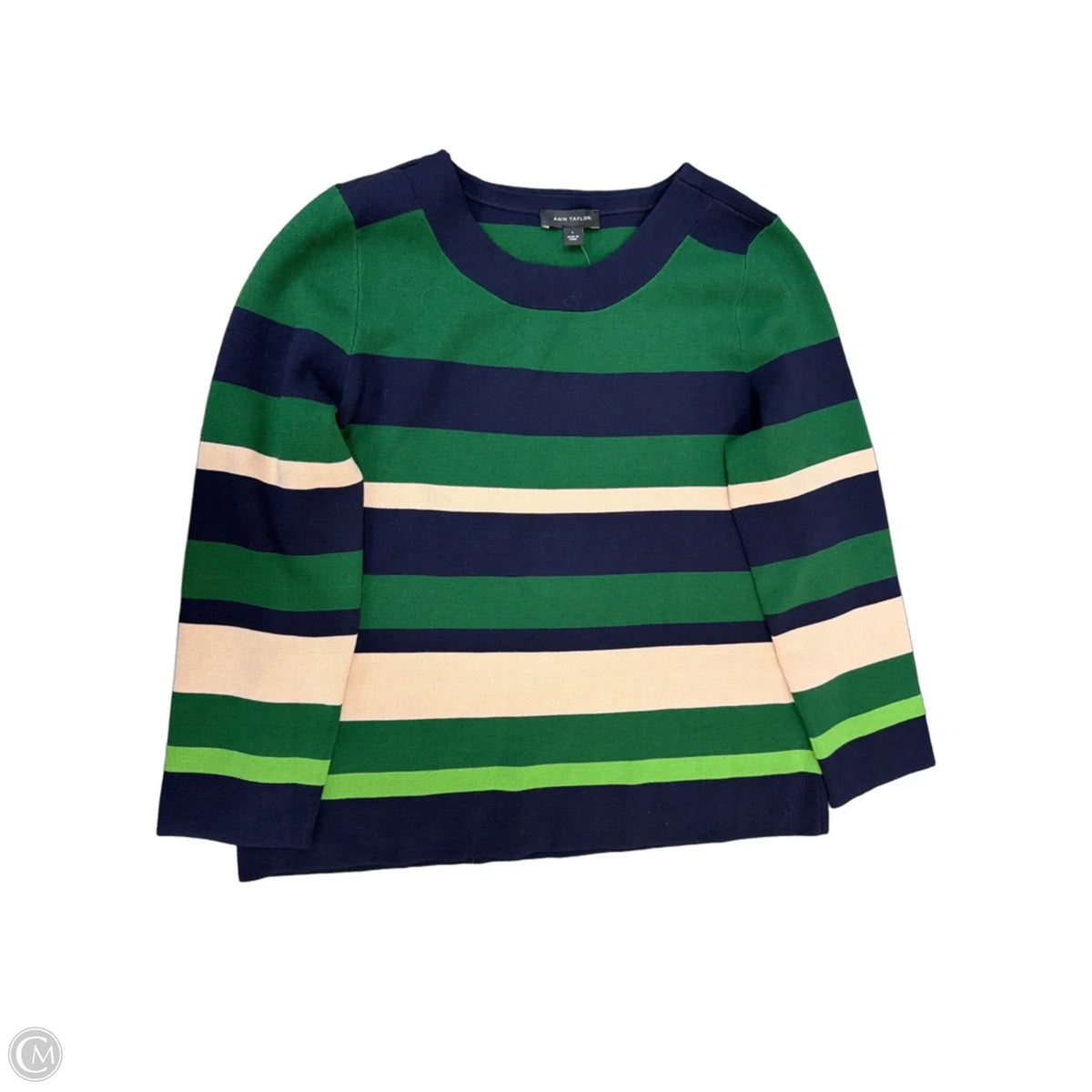 Top Long Sleeve By Ann Taylor In Striped Pattern, Size: L