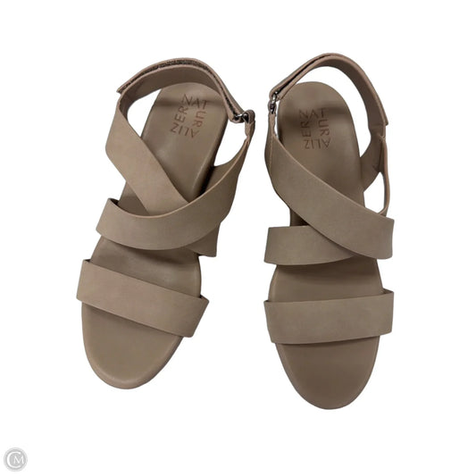 Sandals Heels Wedge By Naturalizer In Tan, Size: 8