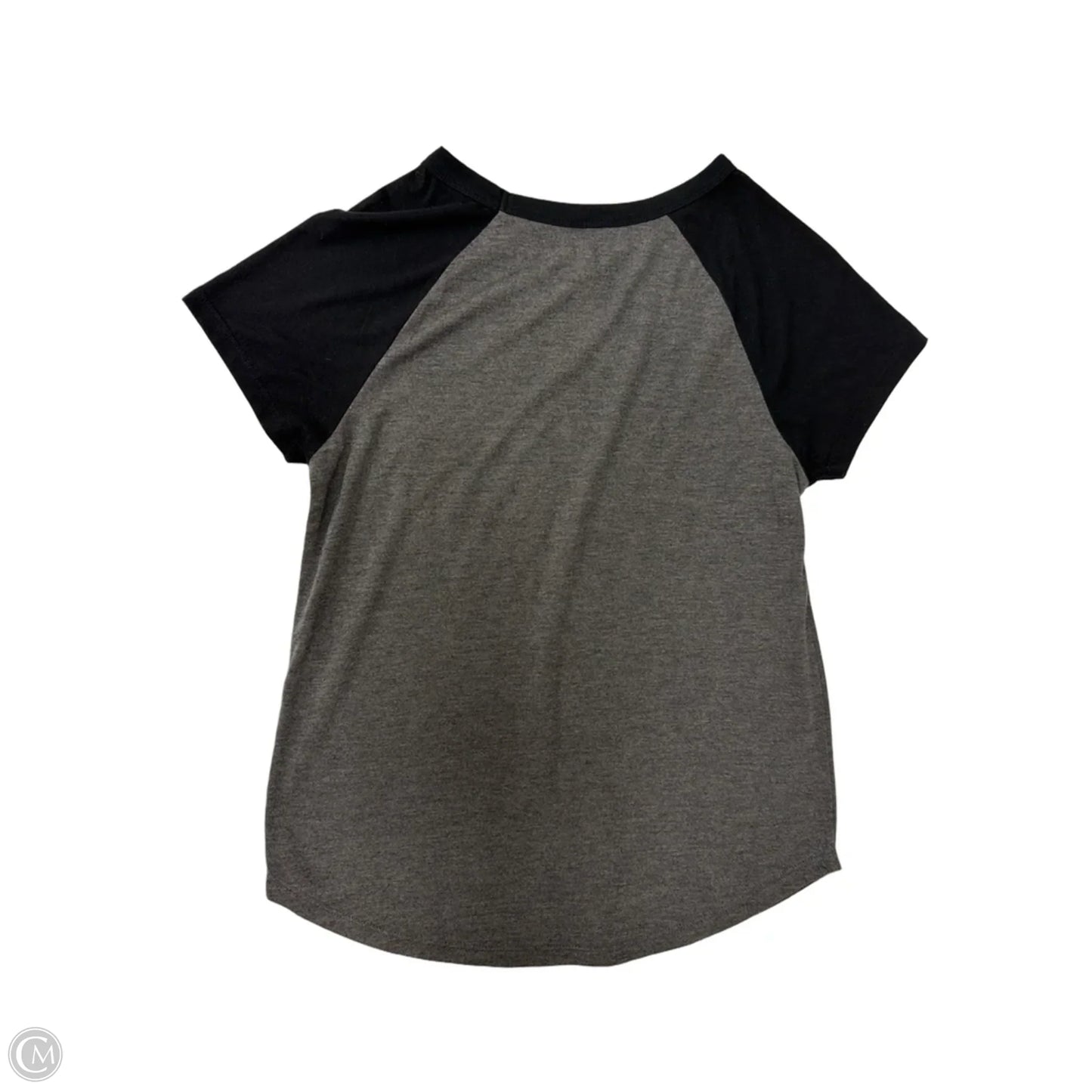Top Short Sleeve By Disney In Black & Grey, Size: M