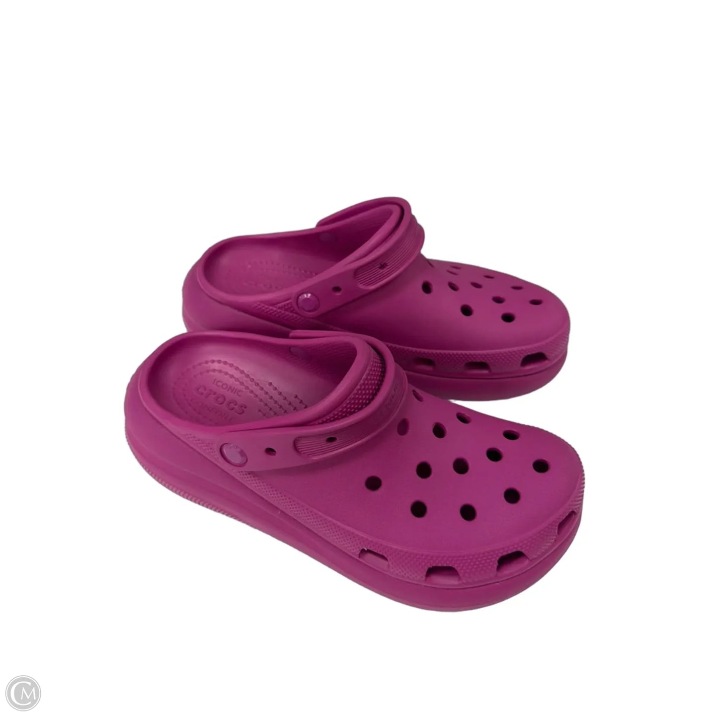Sandals Heels Platform By Crocs In Pink, Size: 11
