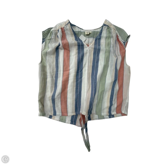 Top Short Sleeve By Ana In Striped Pattern, Size: M