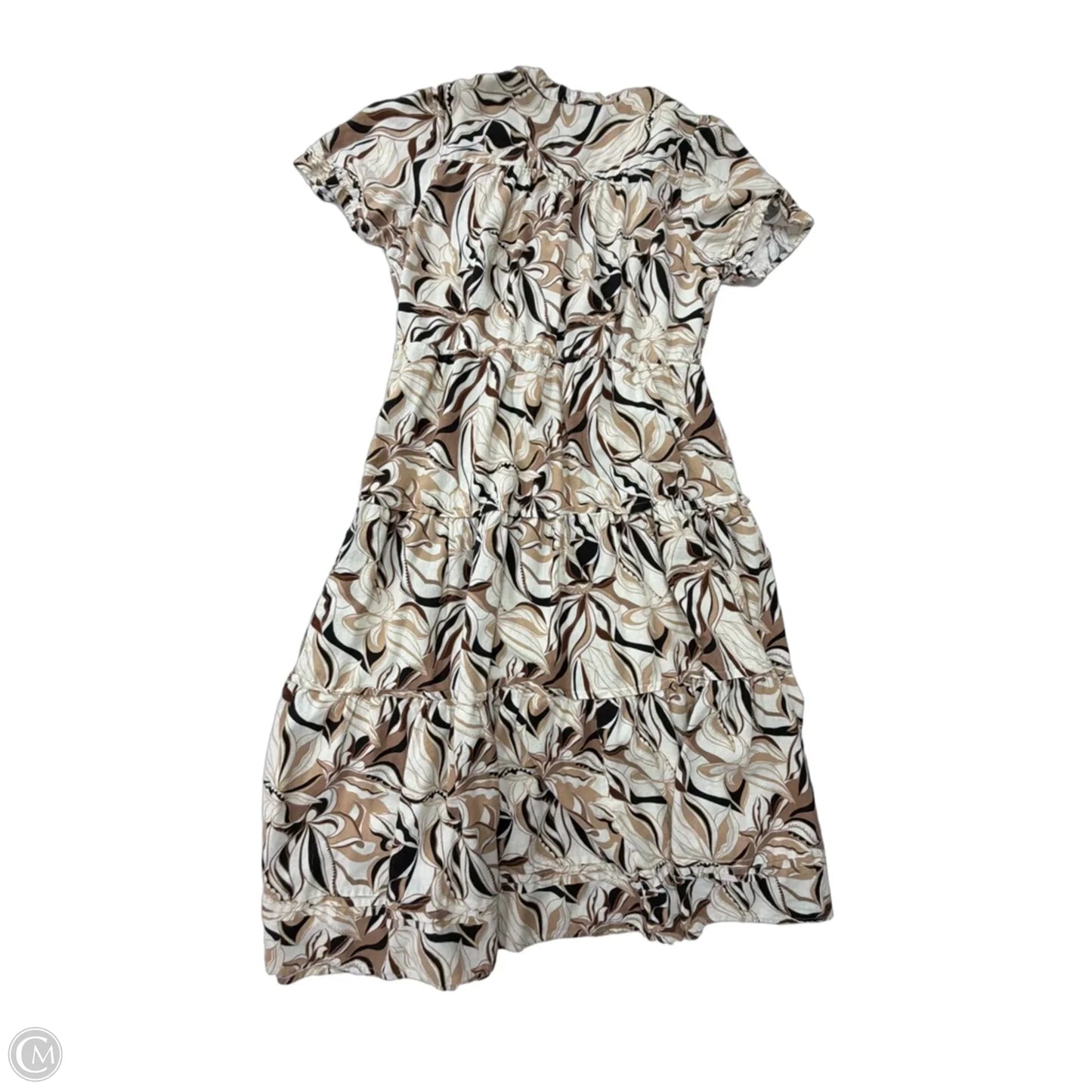 Dress Casual Maxi By Nicole Miller In Cream & Tan, Size: L