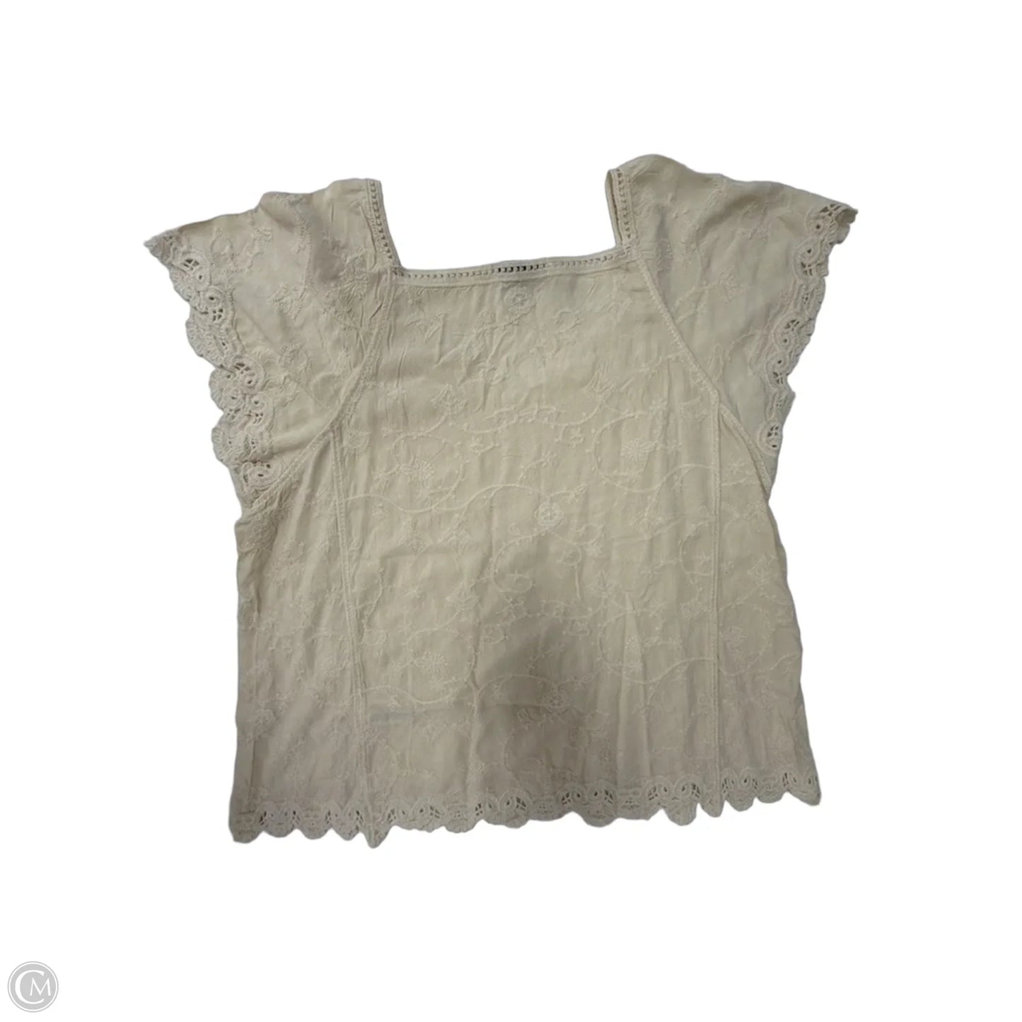 Top Short Sleeve By Democracy In Tan, Size: S