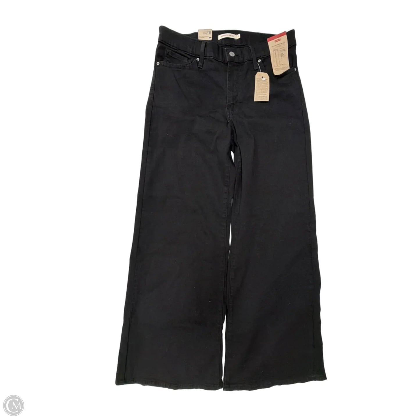 Jeans Wide Leg By Levis In Black Denim, Size: 10