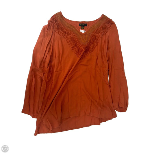 Top Long Sleeve By Clothes Mentor In Orange, Size: L