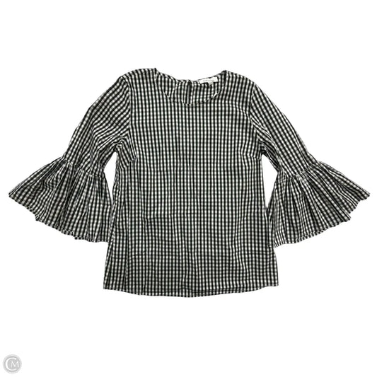 Top Long Sleeve By Calvin Klein In Plaid Pattern, Size: S