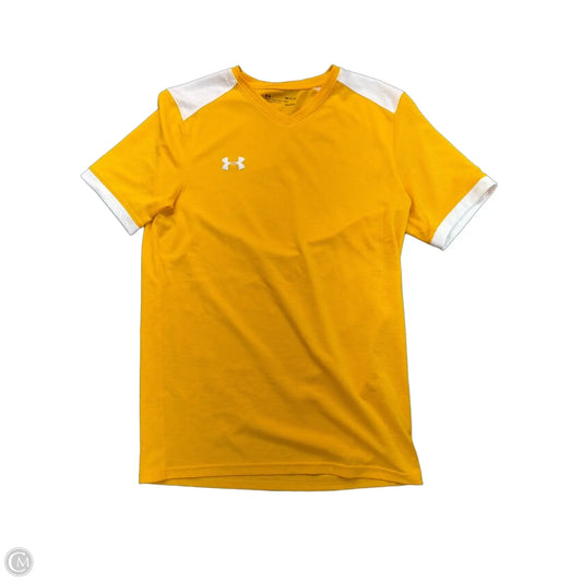 Athletic Top Short Sleeve By Under Armour In Yellow, Size: S