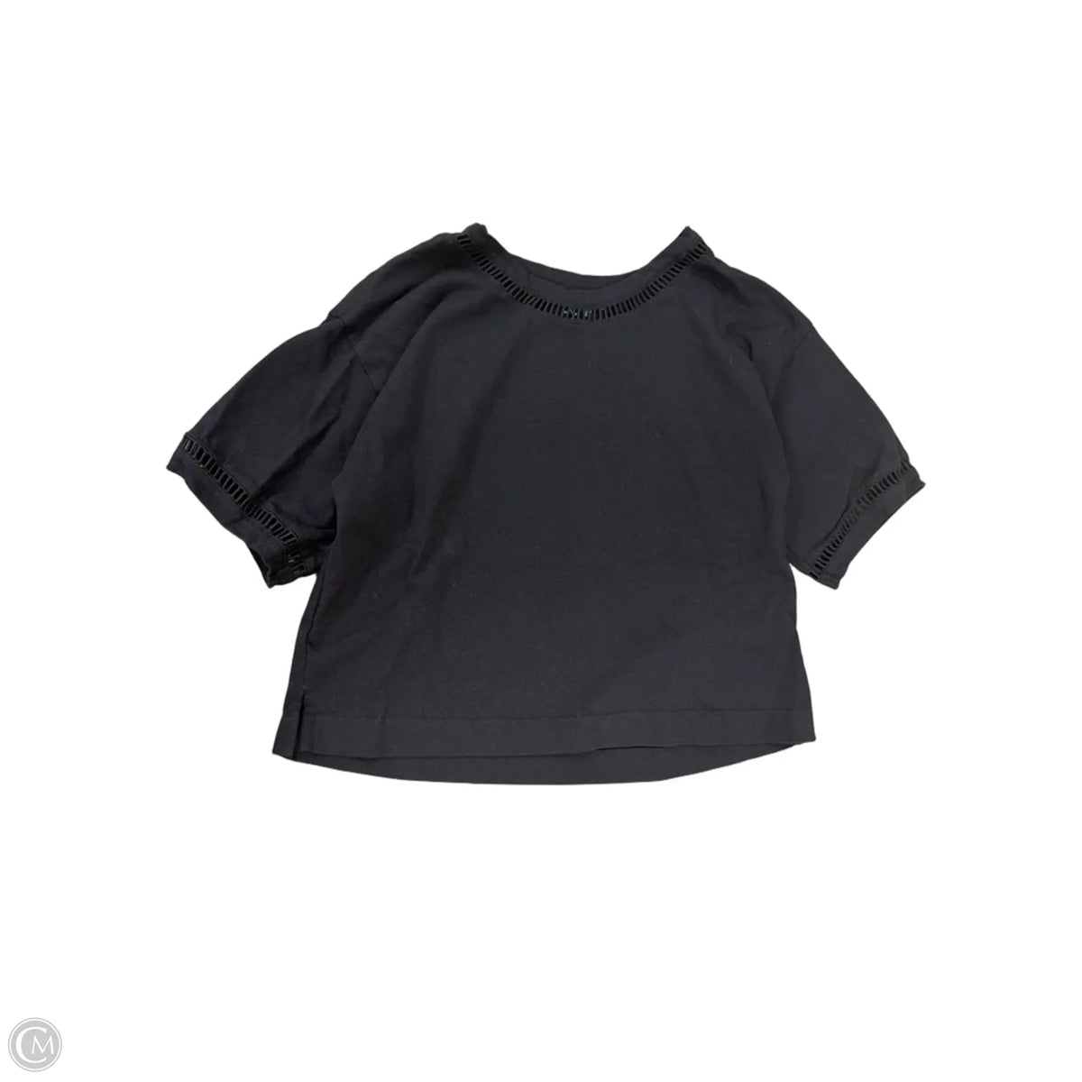 Top Short Sleeve By Loft In Black, Size: S