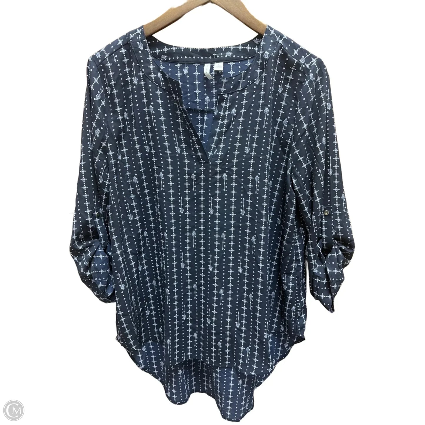 Top Long Sleeve By Cato In Blue, Size: L