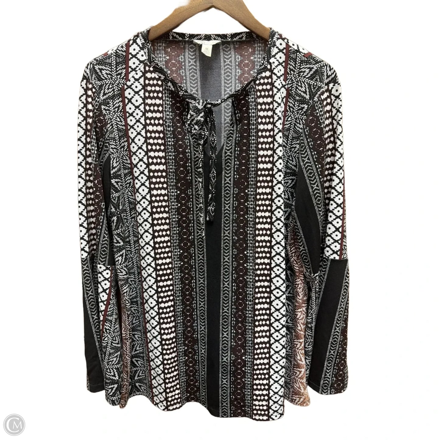 Top Long Sleeve By Cato In Black, Size: M