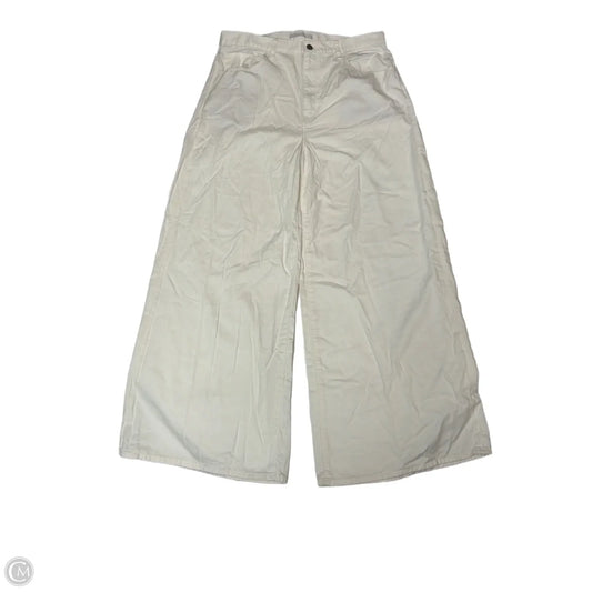 Jeans Wide Leg By Uniqlo In White Denim, Size: 14