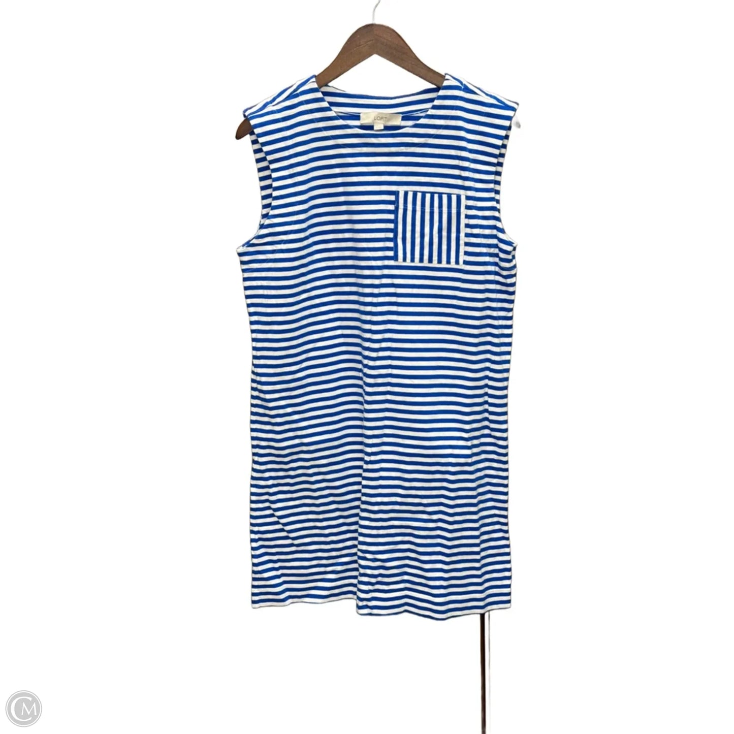 Dress Casual Midi By Loft In Striped Pattern, Size: M