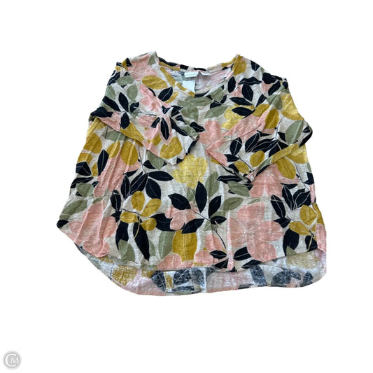 Top 3/4 Sleeve By Rachel Zoe In Floral Print, Size: 1x
