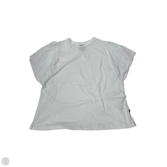 Top Short Sleeve By Gap In White, Size: L