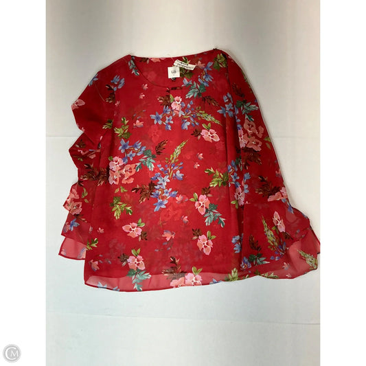Top Long Sleeve By Cabi In Floral Print, Size: S