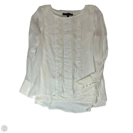 Top Long Sleeve By White House Black Market In White, Size: M