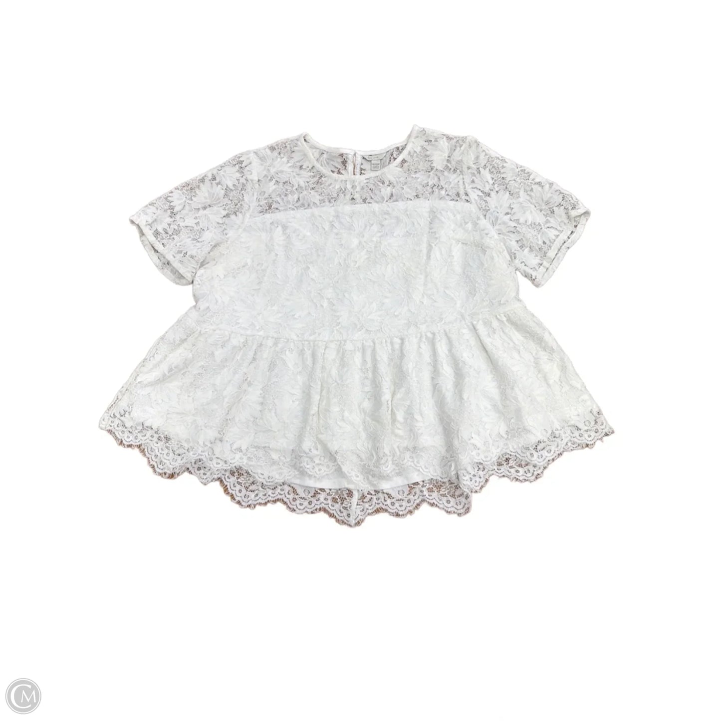 Top Short Sleeve By Cato In White, Size: 1x