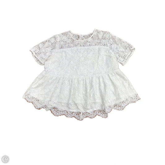 Top Short Sleeve By Cato In White, Size: 1x