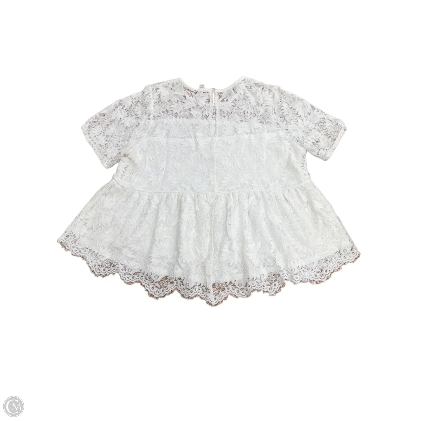 Top Short Sleeve By Cato In White, Size: 1x