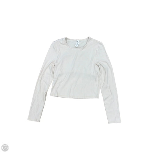 Athletic Top Long Sleeve Crewneck By Yogalicious In Tan, Size: M