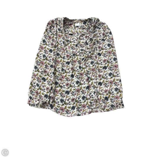 Top Long Sleeve By Loft In Floral Print, Size: 1x
