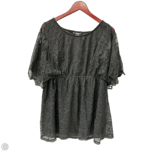Top Short Sleeve By Style And Company In Black, Size: 1x