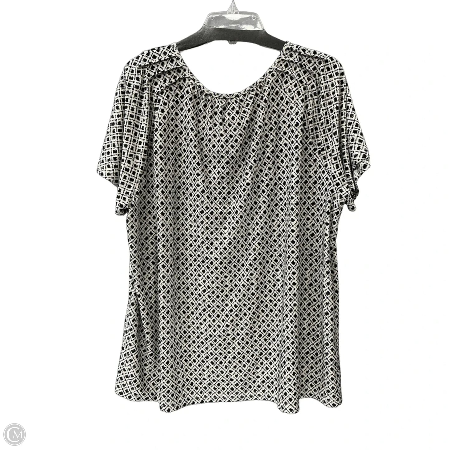 Top Short Sleeve By Croft And Barrow In Black, Size: 2x