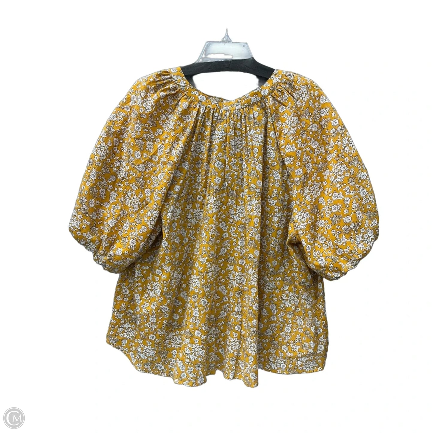 Top Short Sleeve By Falls Creek In Yellow, Size: 2x