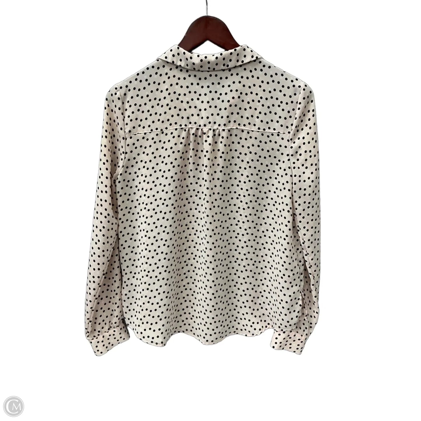 Top Long Sleeve By Elle In Polkadot Pattern, Size: S
