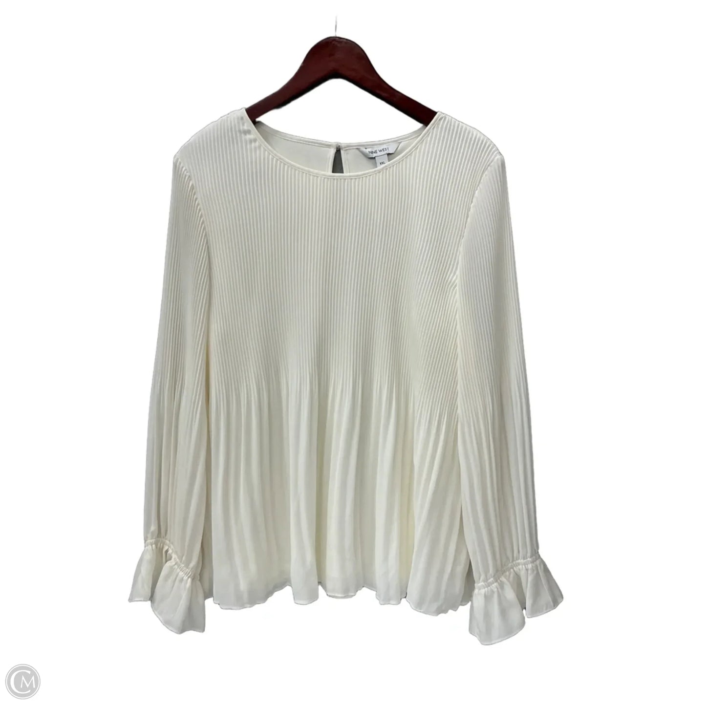 Top Long Sleeve By Nine West Apparel In Cream, Size: 1x