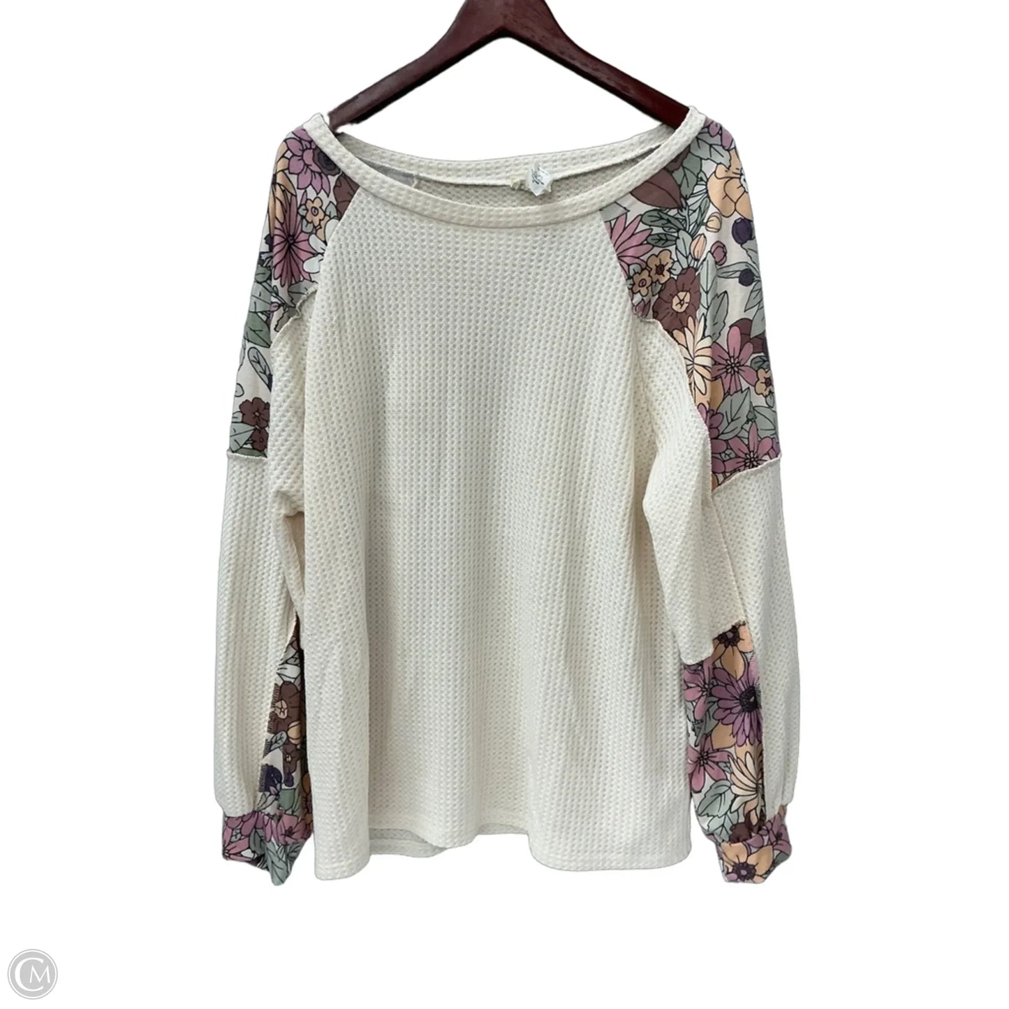 Top Long Sleeve By Bibi In Cream, Size: 1x