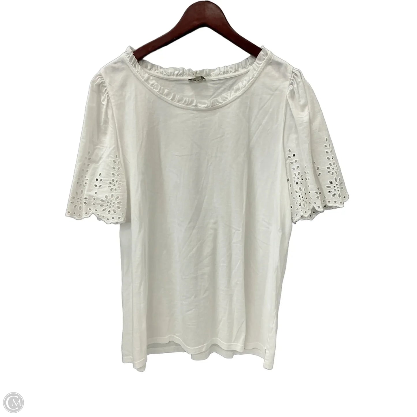 Top Short Sleeve By Talbots In White, Size: 1x
