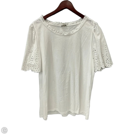 Top Short Sleeve By Talbots In White, Size: 1x