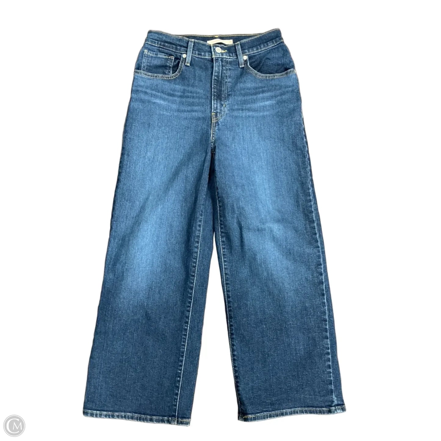Jeans Wide Leg By Levis In Blue Denim, Size: 4