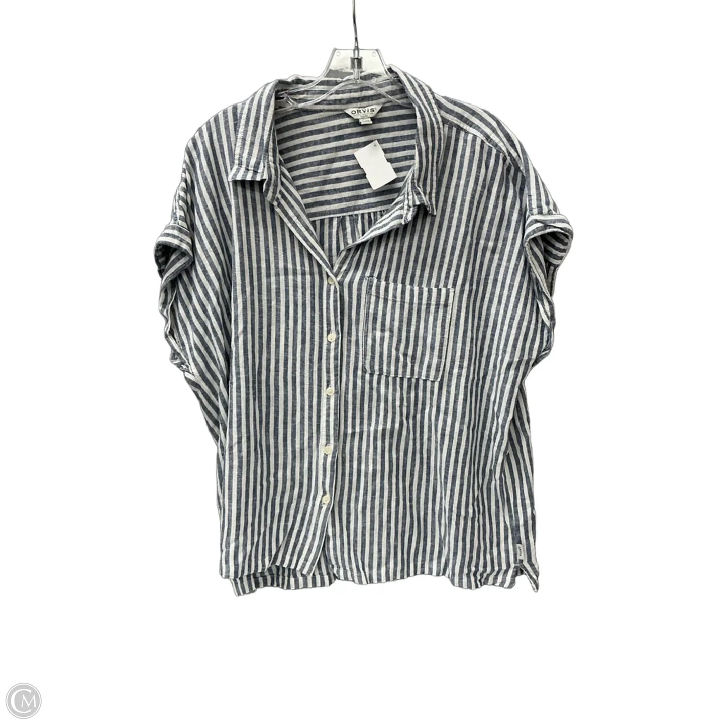 Top Short Sleeve By Orvis In Striped Pattern, Size: Xl
