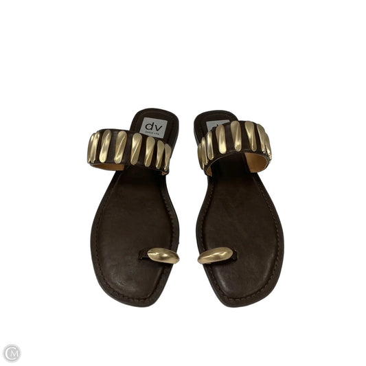 Sandals Flats By Dv In Bronze, Size: 8.5
