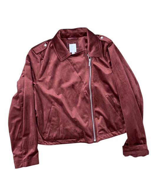 Jacket Moto By Lc Lauren Conrad In Brown, Size:Xl