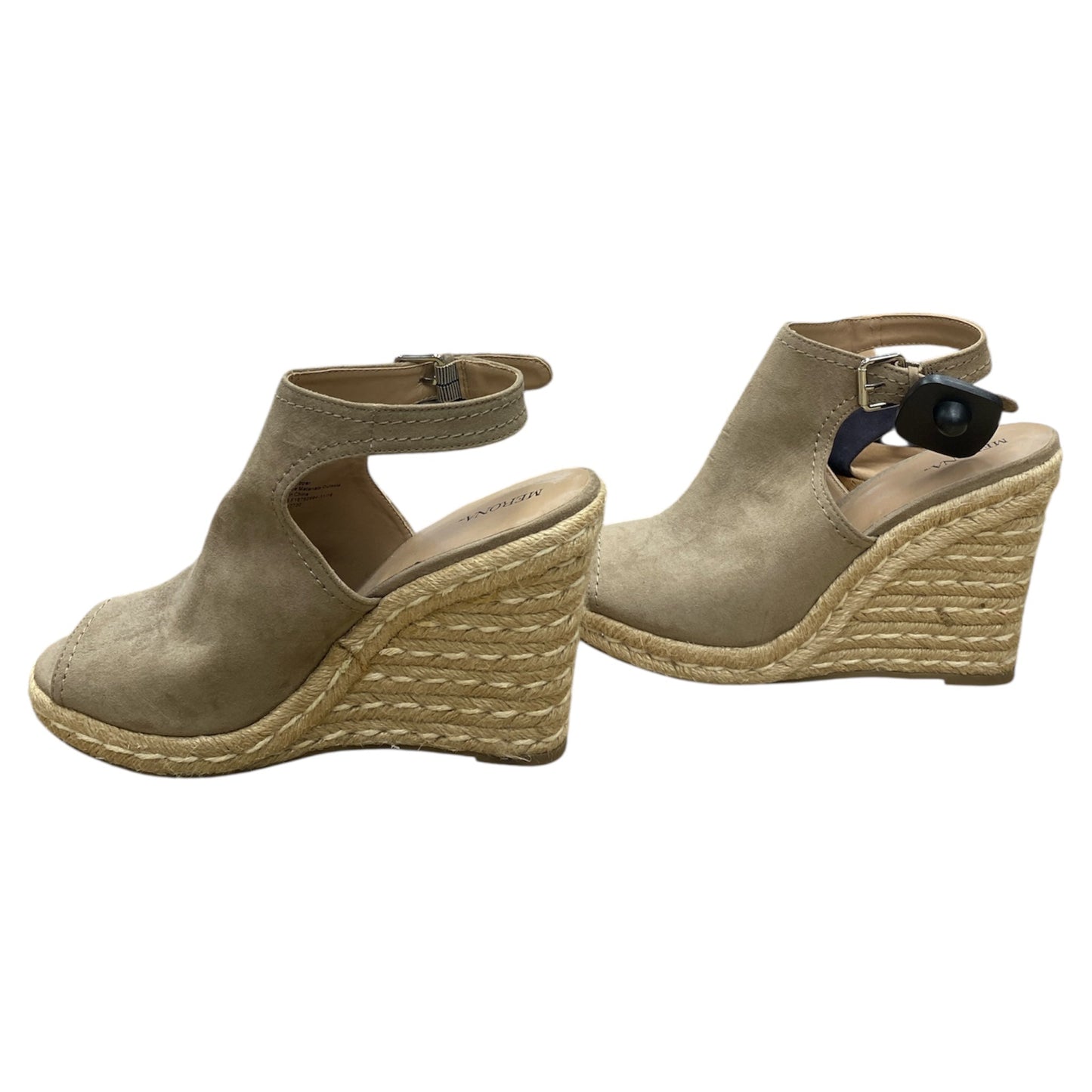Sandals Heels Wedge By Merona In Taupe, Size:9.5