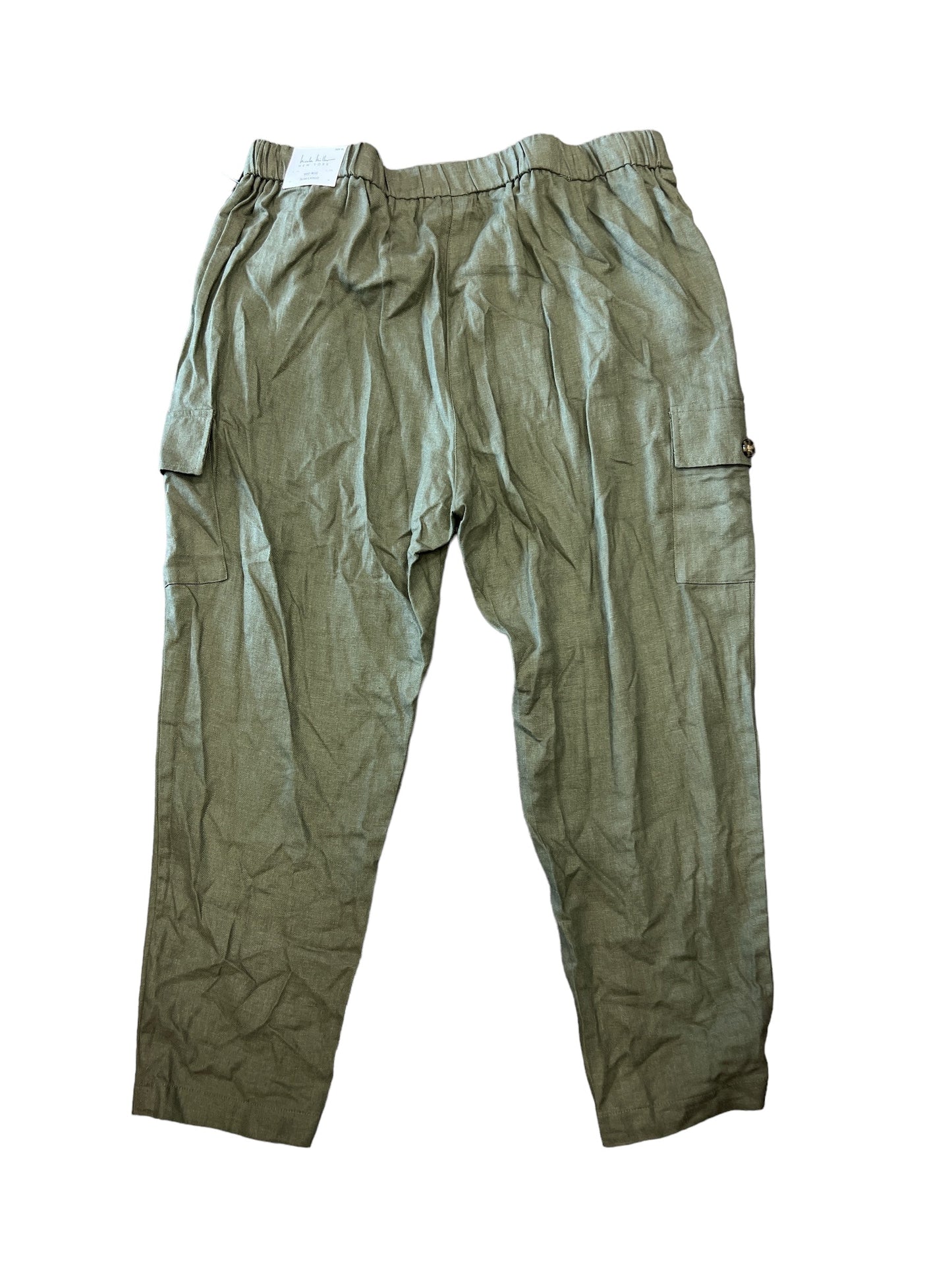 Olive Pants Linen Nicole Miller, Size Xl