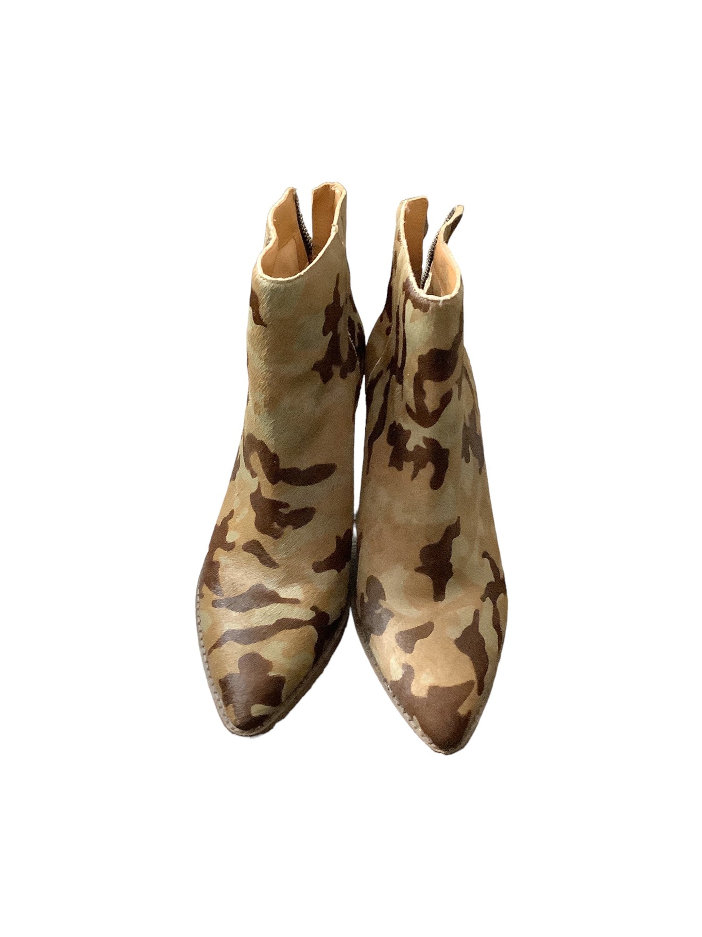 Camouflage Print Boots Ankle Heels Lucky Brand, Size 8.5