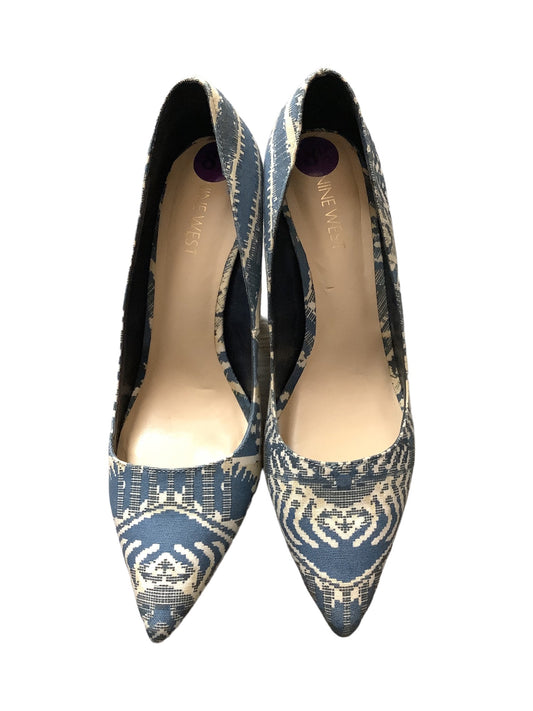 Blue Shoes Heels Stiletto Nine West, Size 8.5