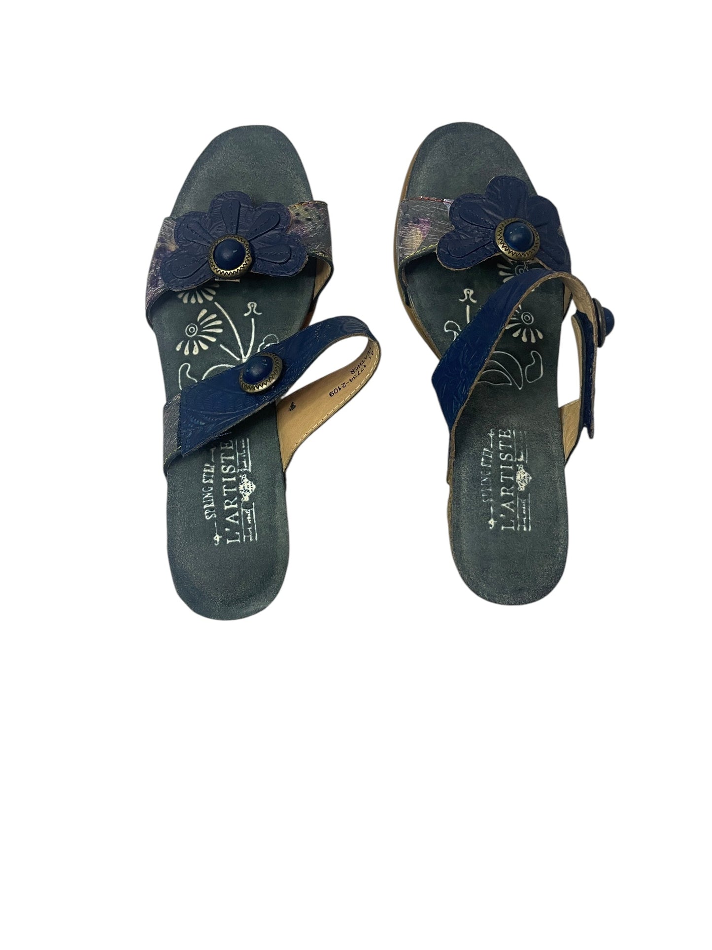 Sandals Heels Block By Clothes Mentor In Blue