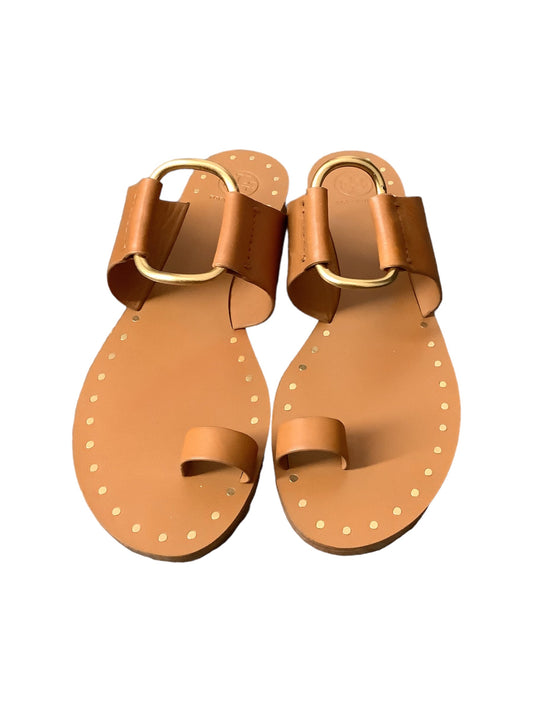 Brown Sandals Flats Tory Burch, Size 9